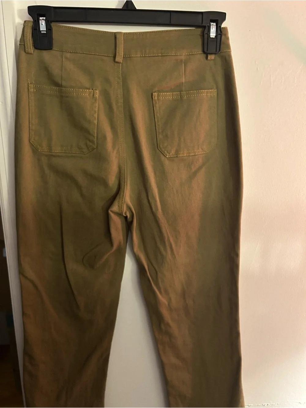 ⭐️ 5/$20 Classic Womens Olive Green Casual Pants with Front Patch Pockets XS - Picture 3 of 4